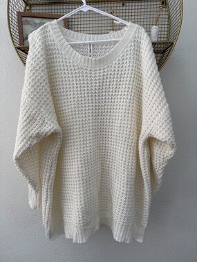 Cozy Cream Waffle Knit Crewneck Sweater